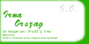 irma orszag business card